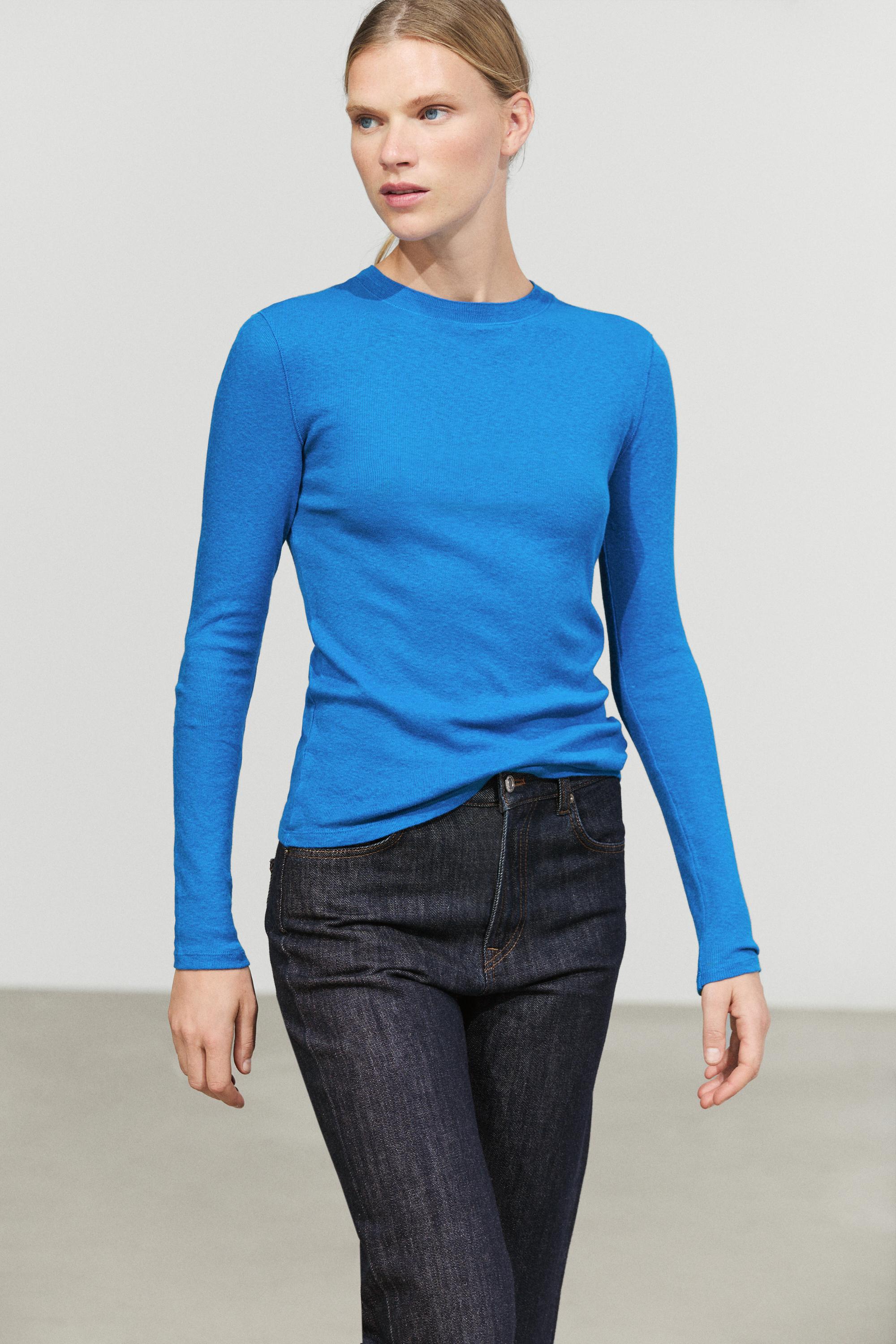 Cotton cashmere blend knit T-shirt
